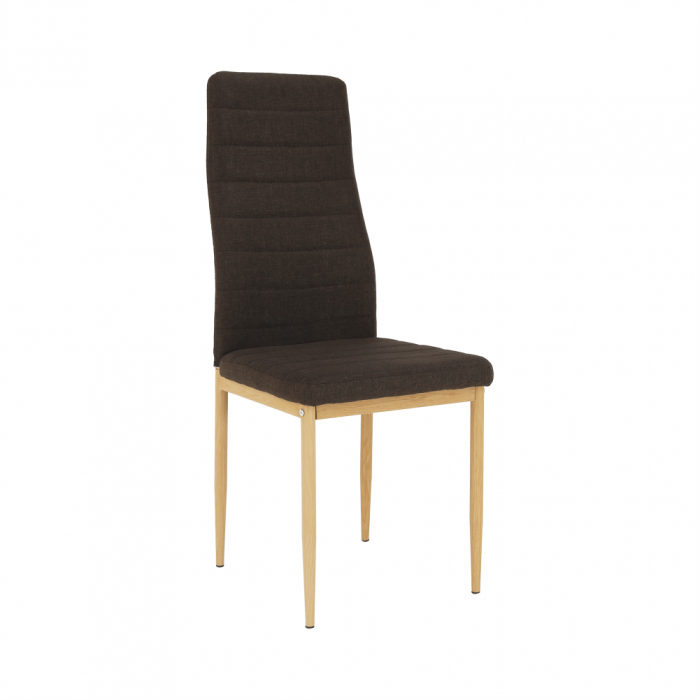 Scaun, material textil maro închis/cadru metalic fag, COLETA NOVA [1]
