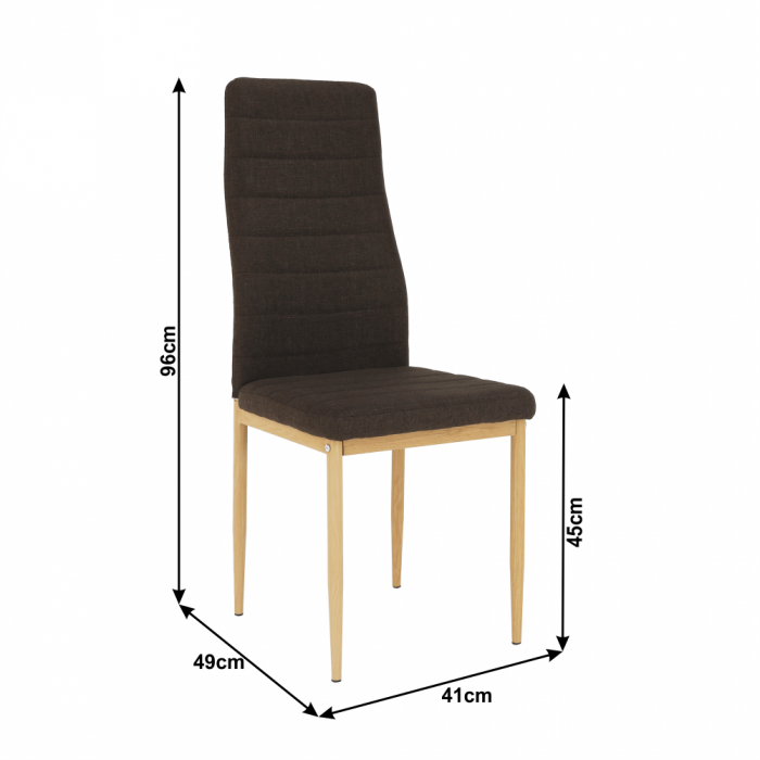 Scaun, material textil maro închis/cadru metalic fag, COLETA NOVA [11]