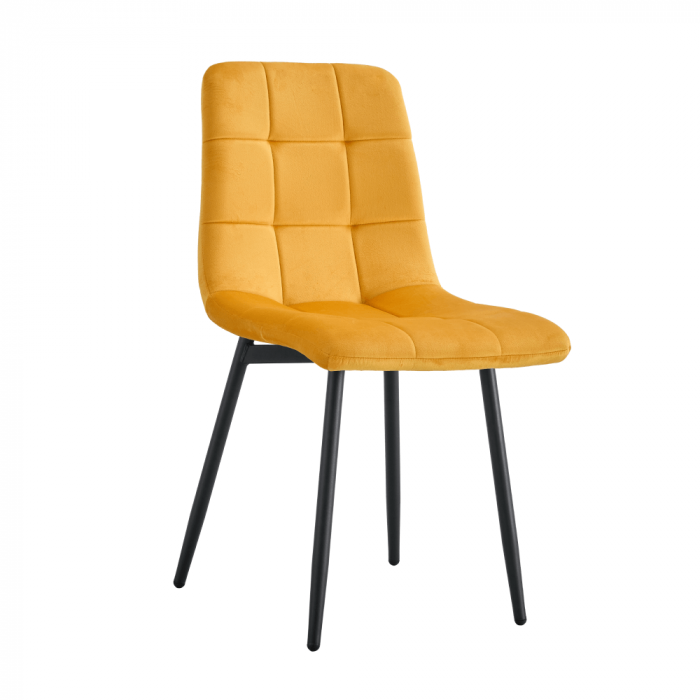 Scaun, material Velvet galben / negru, RAMITA TIP 3 [1]