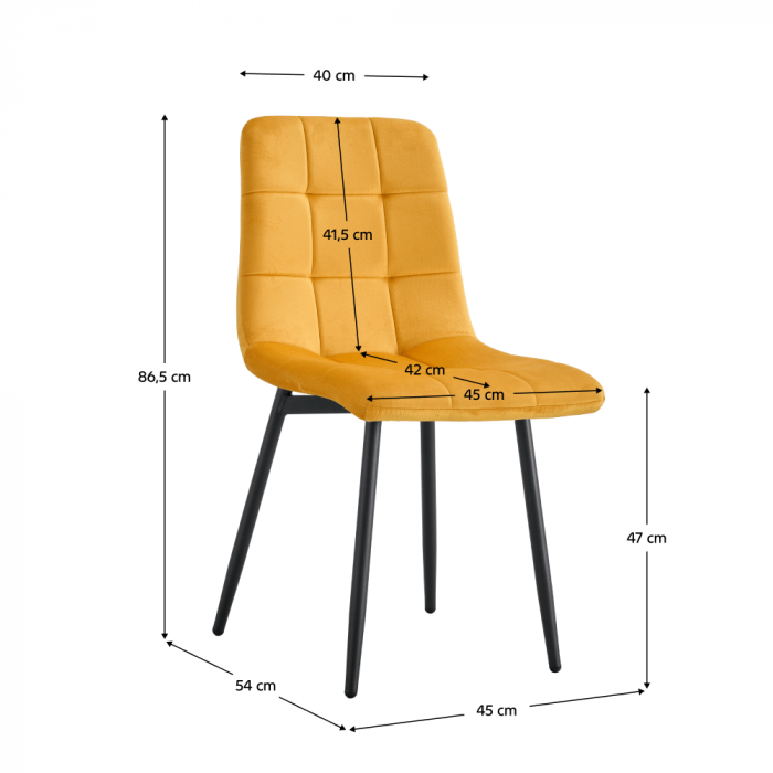 Scaun, material Velvet galben / negru, RAMITA TIP 3 [2]