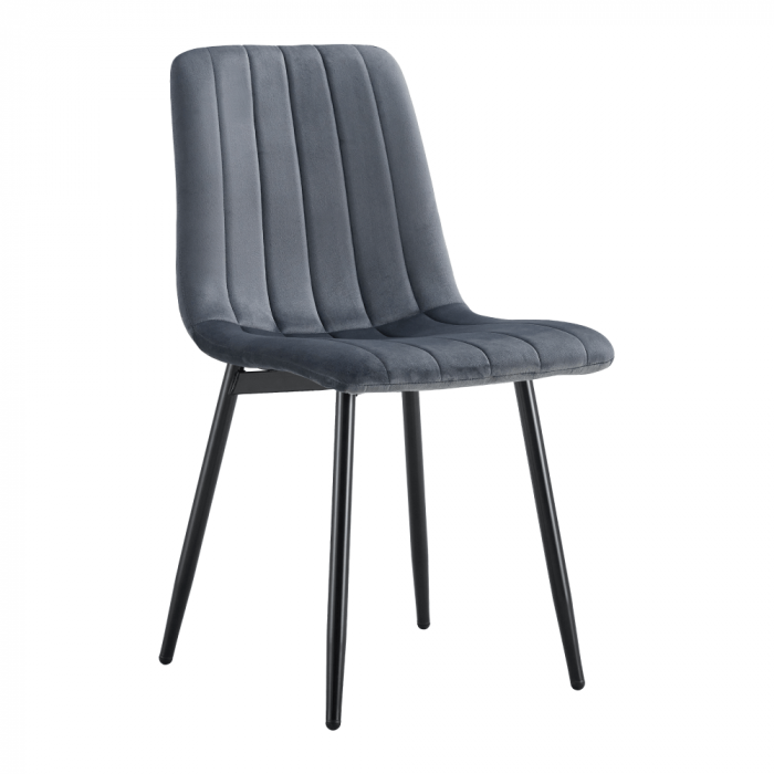 Scaun, material Velvet gri închis/negru, RAMITA TIP 1 [1]