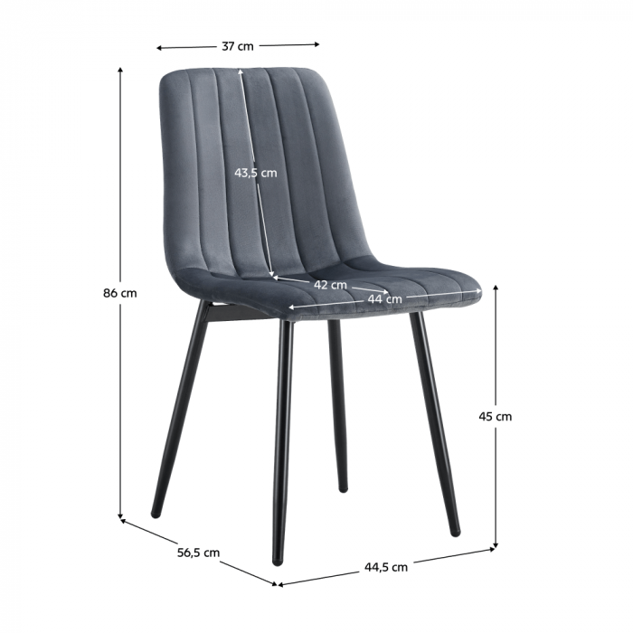 Scaun, material Velvet gri închis/negru, RAMITA TIP 1 [2]