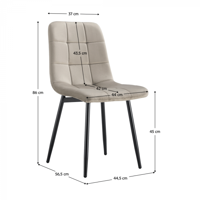Scaun, material Velvet gri-maro Taupe/negru, RAMITA TIP 3 [2]
