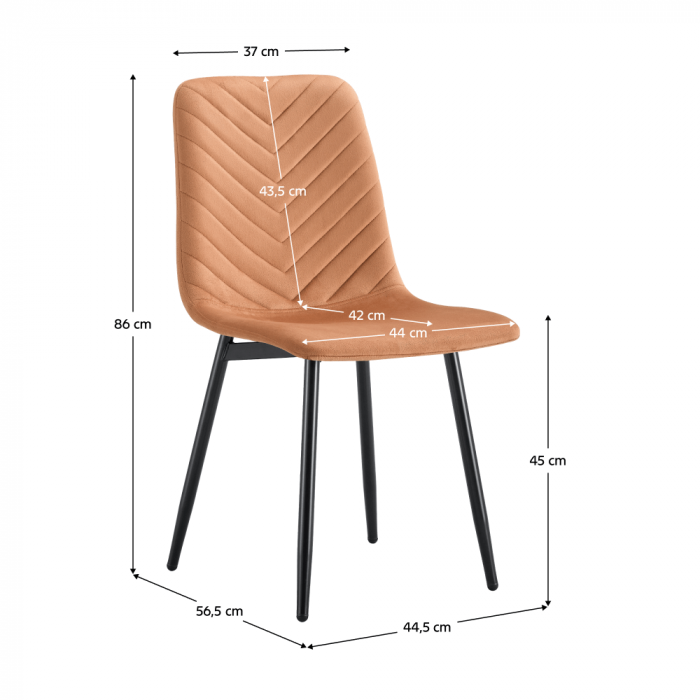 Scaun, material Velvet teracota/negru, RAMITA TIP 2 [2]