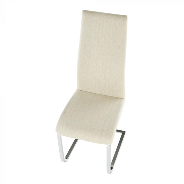 Scaun metalic bucatarie/sufragerie, modern, material textil crem/ crom [16]