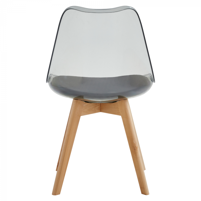 Scaun, negru transparent, acrilic/piele ecologică/fag, BALI 2 NEW [5]