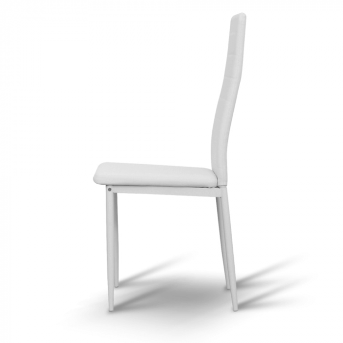 Scaun, piele eco albă/metal alb, COLETA NOVA [5]