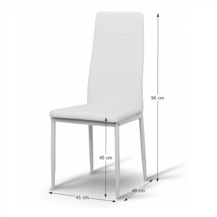 Scaun, piele eco albă/metal alb, COLETA NOVA [3]