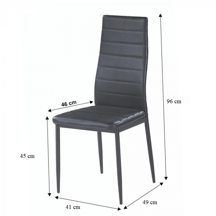 Scaun, piele eco neagră/metal negru, COLETA NOVA [5]