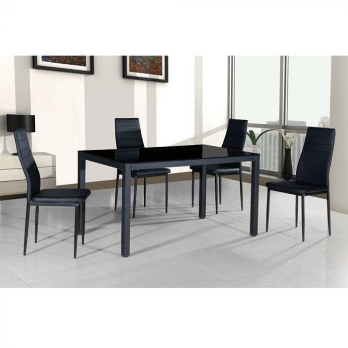 Scaun, piele eco neagră/metal negru, COLETA NOVA [3]