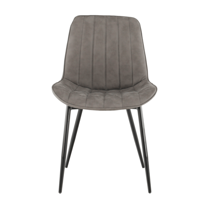 Scaun, piele ecologică gri deschis/negru, HAZAL [9]
