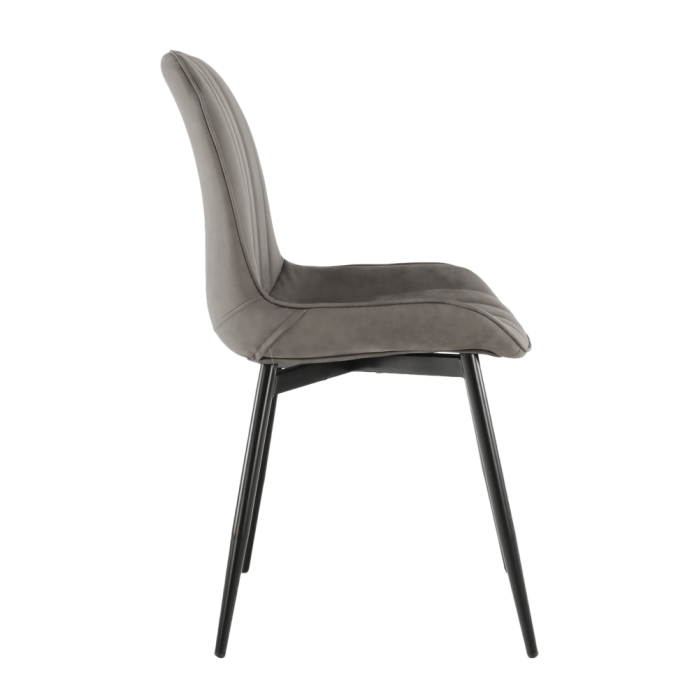 Scaun, piele ecologică gri deschis/negru, HAZAL [12]