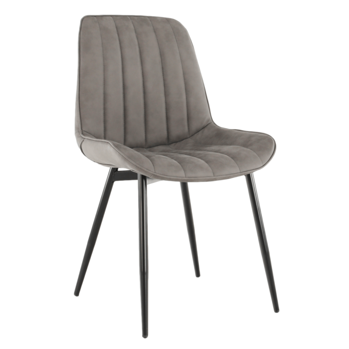 Scaun, piele ecologică gri deschis/negru, HAZAL [1]