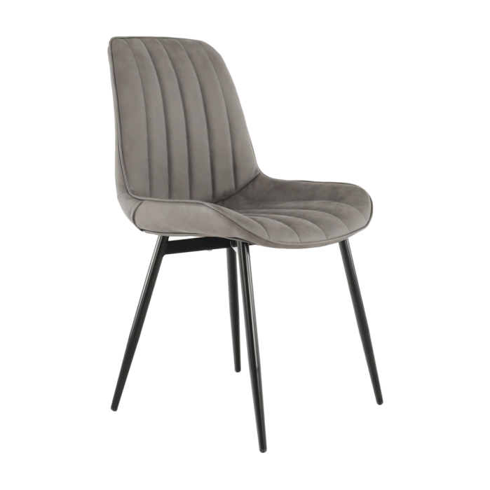 Scaun, piele ecologică gri deschis/negru, HAZAL [8]