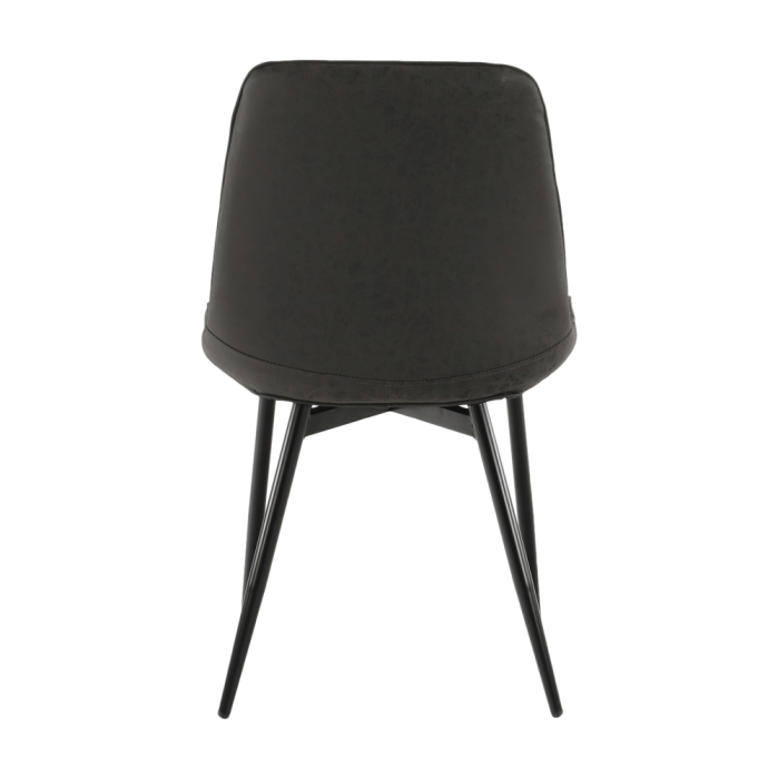 Scaun, piele ecologică gri închis/negru, HAZAL [10]