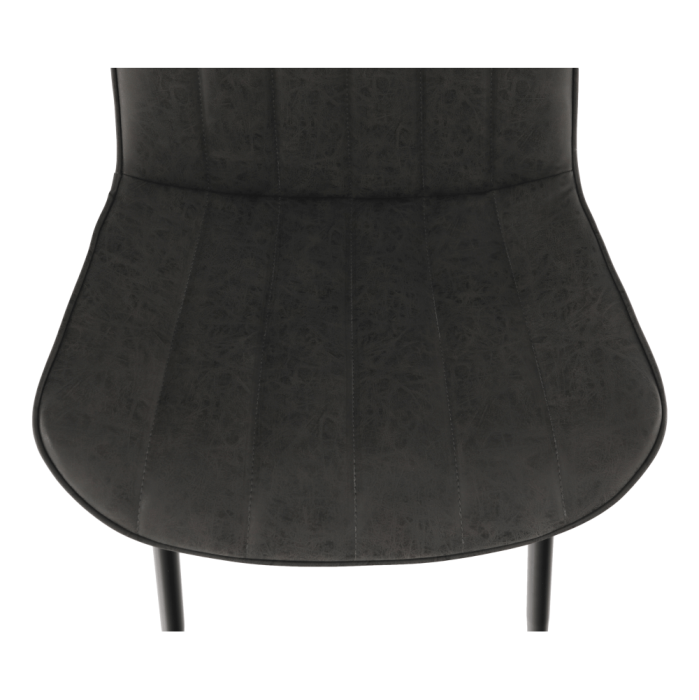 Scaun, piele ecologică gri închis/negru, HAZAL [6]