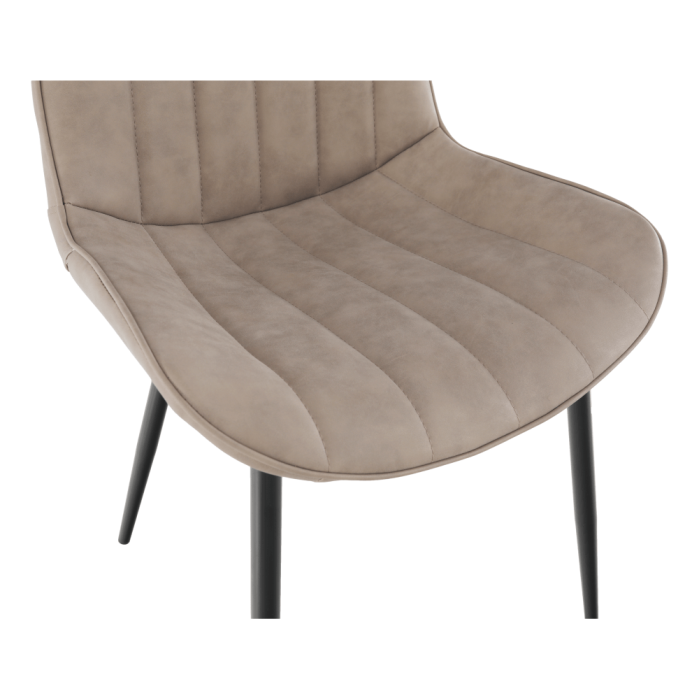 Scaun, piele ecologică gri maroniu taupe/negru, HAZAL [5]