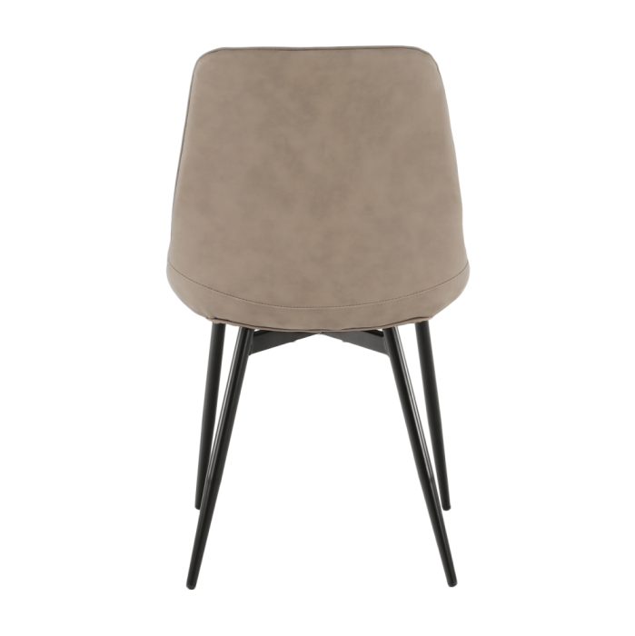 Scaun, piele ecologică gri maroniu taupe/negru, HAZAL [10]