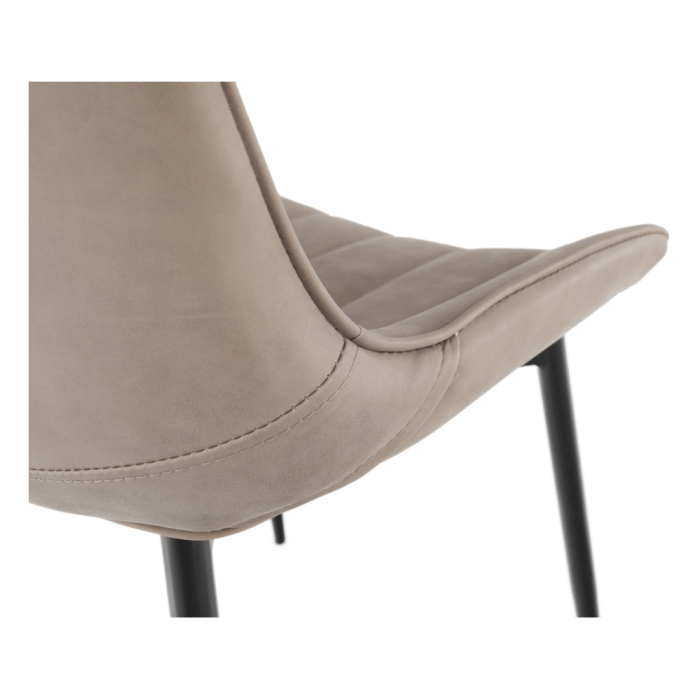 Scaun, piele ecologică gri maroniu taupe/negru, HAZAL [7]