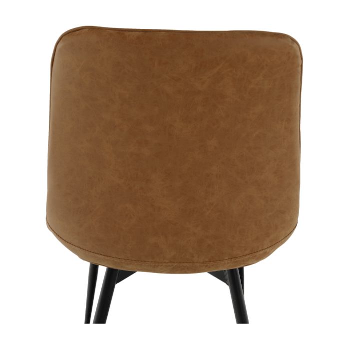 Scaun, piele ecologică maro camel/negru, HAZAL [3]