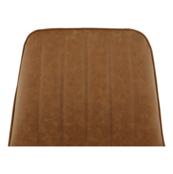 Scaun, piele ecologică maro camel/negru, HAZAL [6]