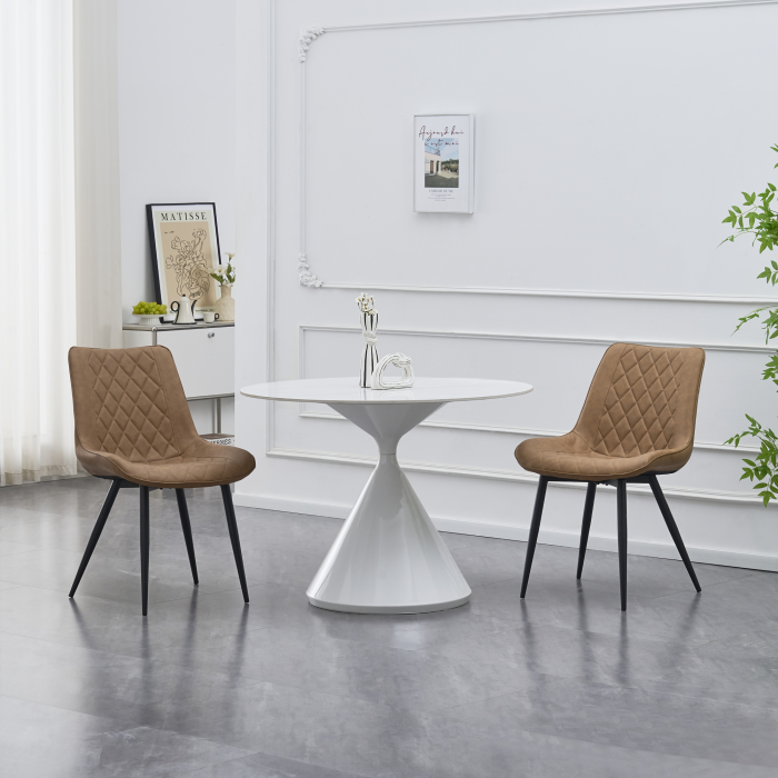 Scaun, piele ecologică maro deschis/negru, HARLAN [2]