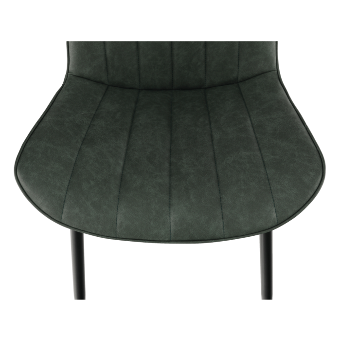 Scaun, piele ecologică verde/negru, HAZAL [10]