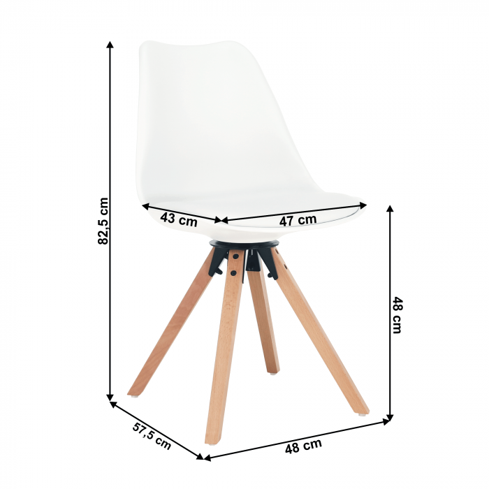 Scaun pivotant elegant, alb, ETOSA [2]