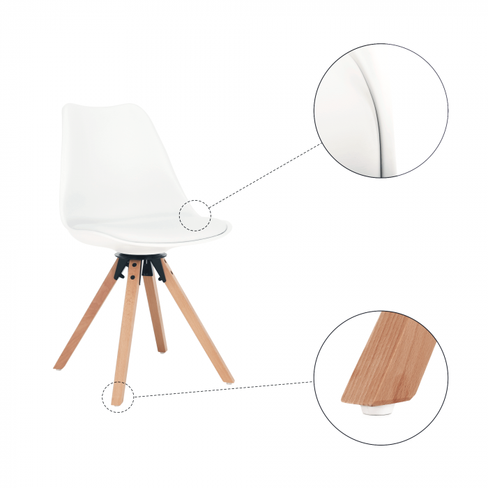 Scaun pivotant elegant, alb, ETOSA [3]