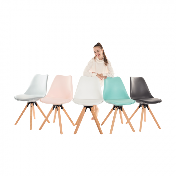Scaun pivotant elegant, alb, ETOSA [4]