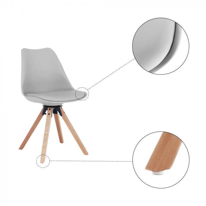 Scaun pivotant elegant, gri deschis, ETOSA [12]
