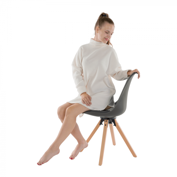 Scaun pivotant elegant, gri închis, ETOSA [10]