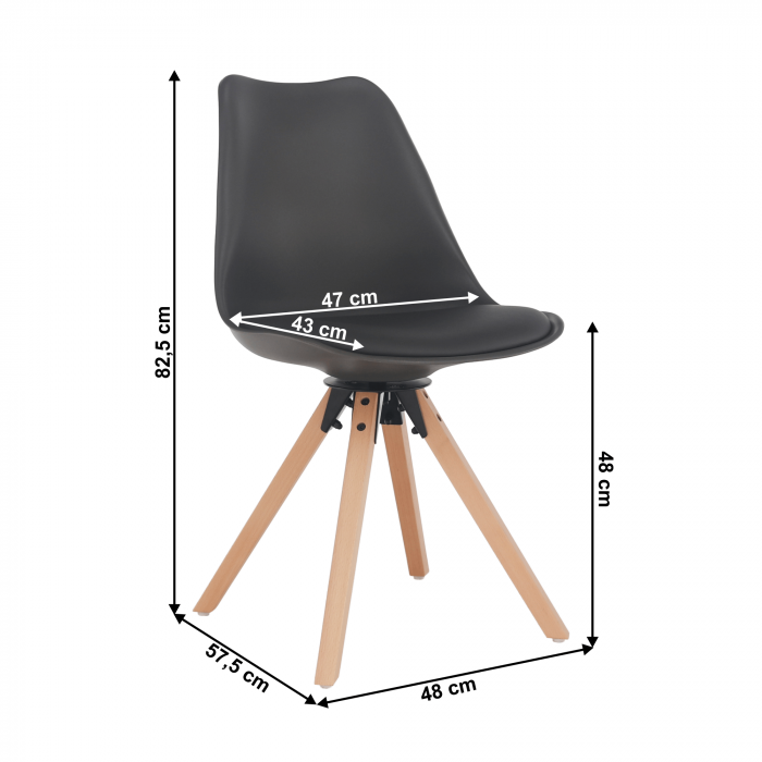 Scaun pivotant elegant, gri închis, ETOSA [2]