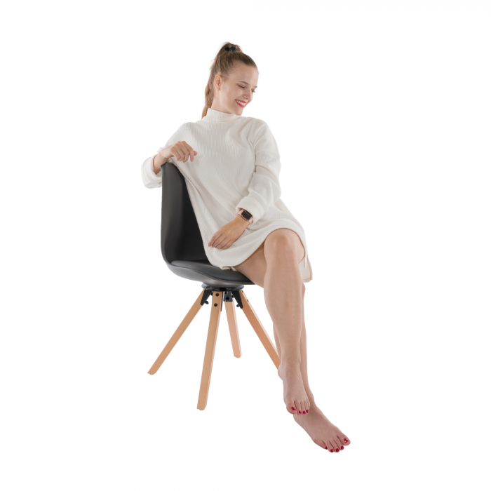 Scaun pivotant elegant, gri închis, ETOSA [11]