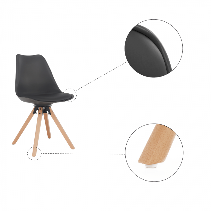 Scaun pivotant elegant, gri închis, ETOSA [3]