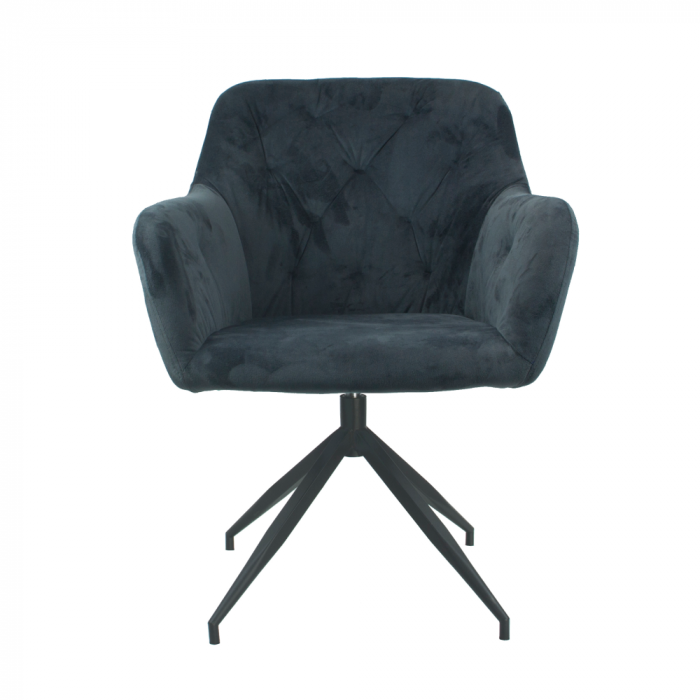 Scaun pivotant, ţesătură de catifea gri închis/negru, VELEZA NEW [1]