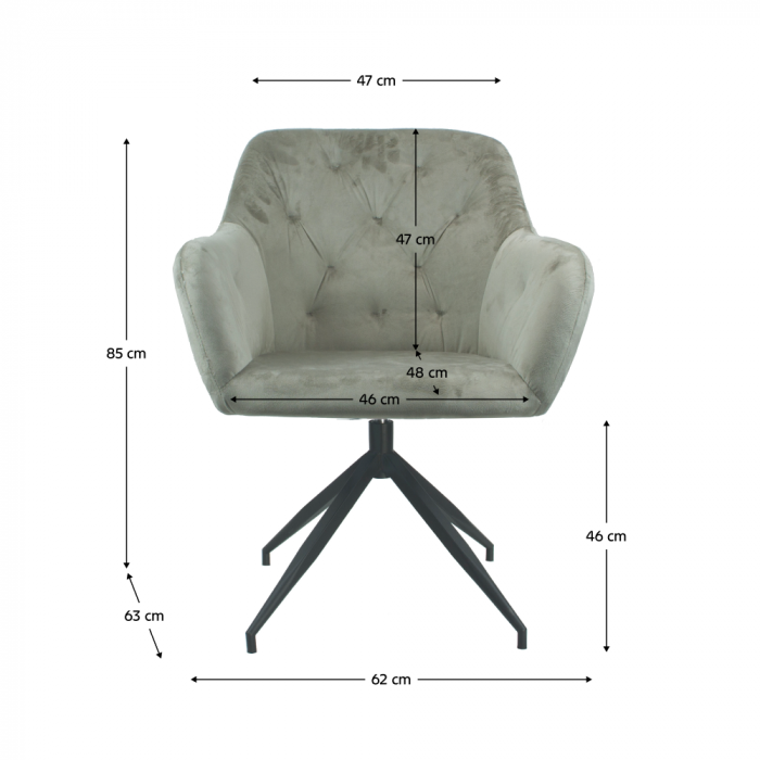 Scaun pivotant, ţesătură de catifea maro-gri/negru, VELEZA NEW [3]