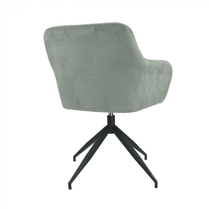 Scaun pivotant, ţesătură de catifea maro-gri/negru, VELEZA NEW [4]