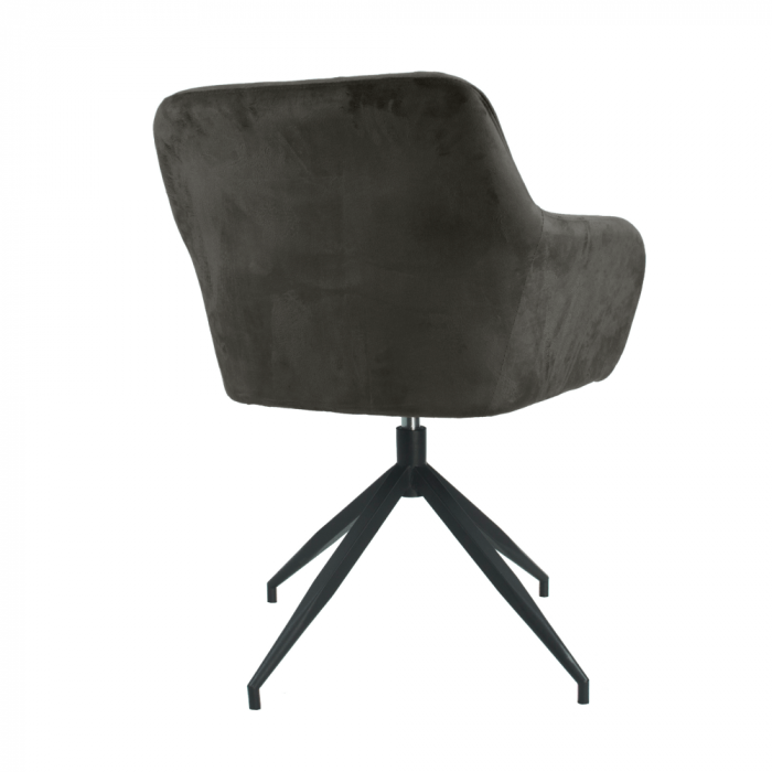 Scaun pivotant, ţesătură de catifea maro/negru, VELEZA NEW [2]
