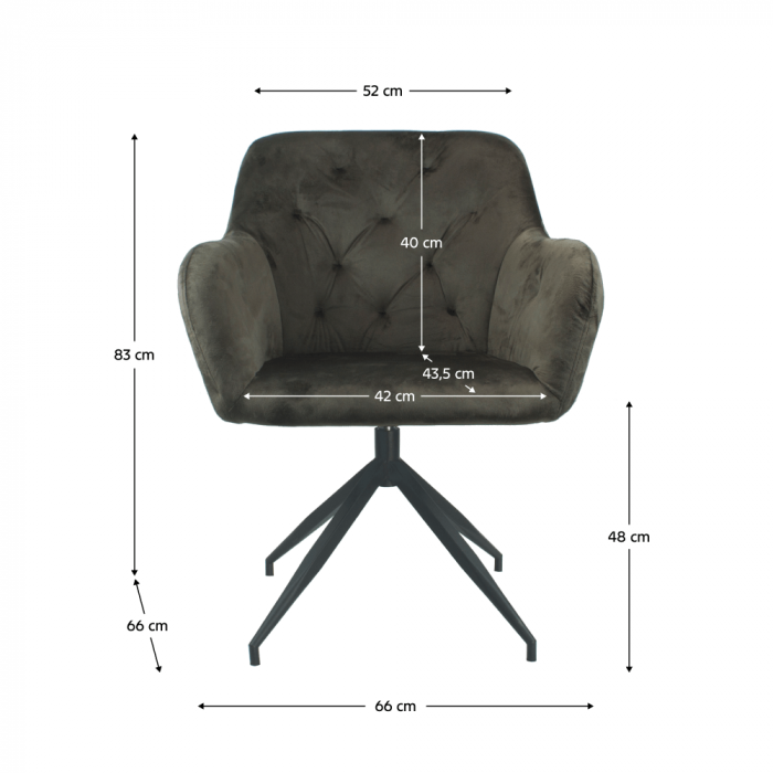 Scaun pivotant, ţesătură de catifea maro/negru, VELEZA NEW [5]