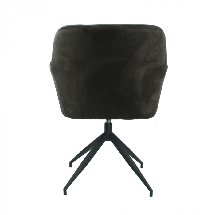 Scaun pivotant, ţesătură de catifea maro/negru, VELEZA NEW [3]