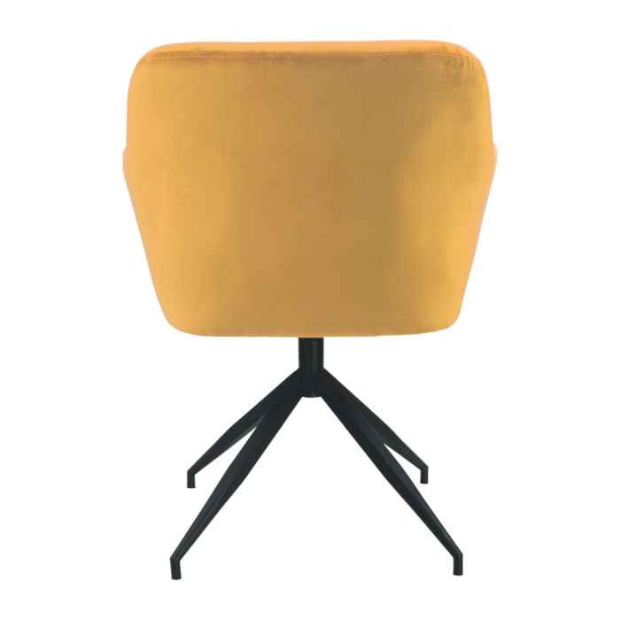 Scaun pivotant, ţesătură de catifea muştar/ negru, VELEZA NEW [3]