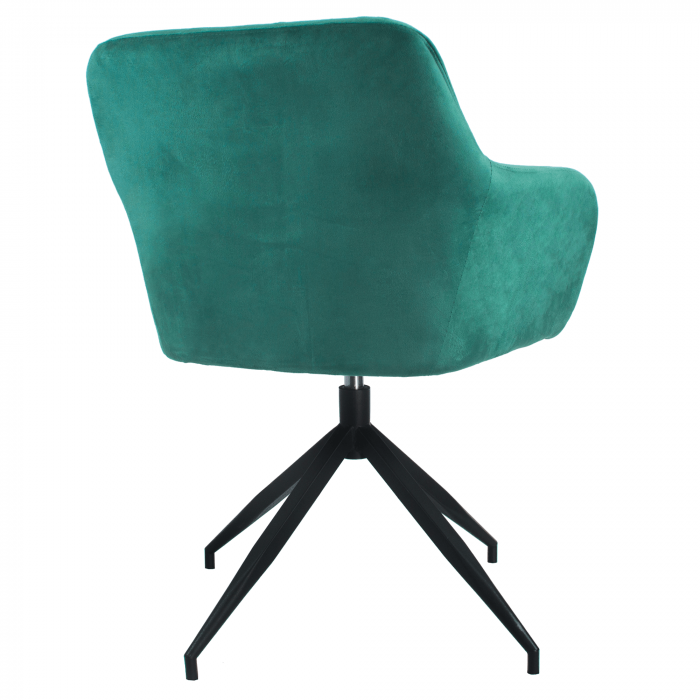 Scaun pivotant, ţesătură de catifea verde/negru, VELEZA NEW [3]