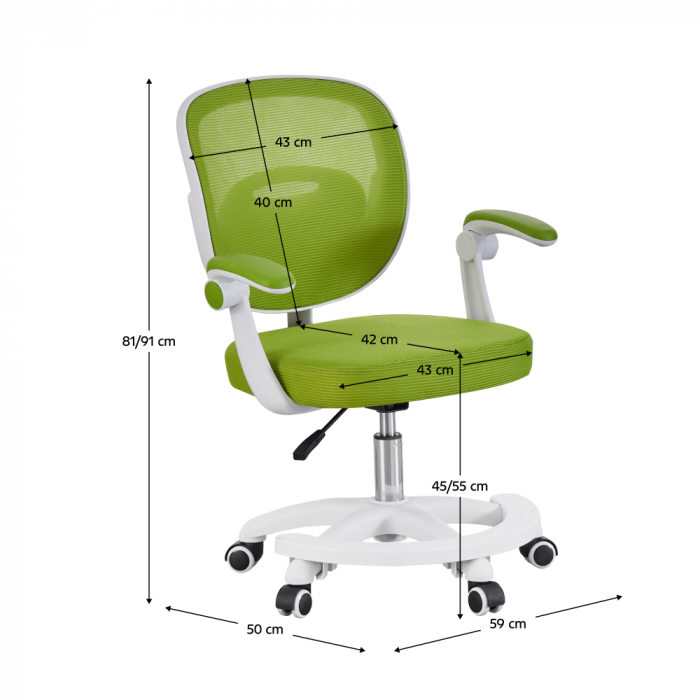 Scaun pivotant, verde/alb, TRIXI TYP 2 [2]