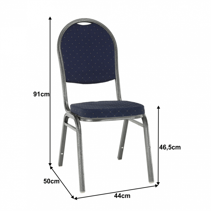 Scaun, rabatabil, textil albastru închis/gri cadru, JEFF 2 NEW [12]