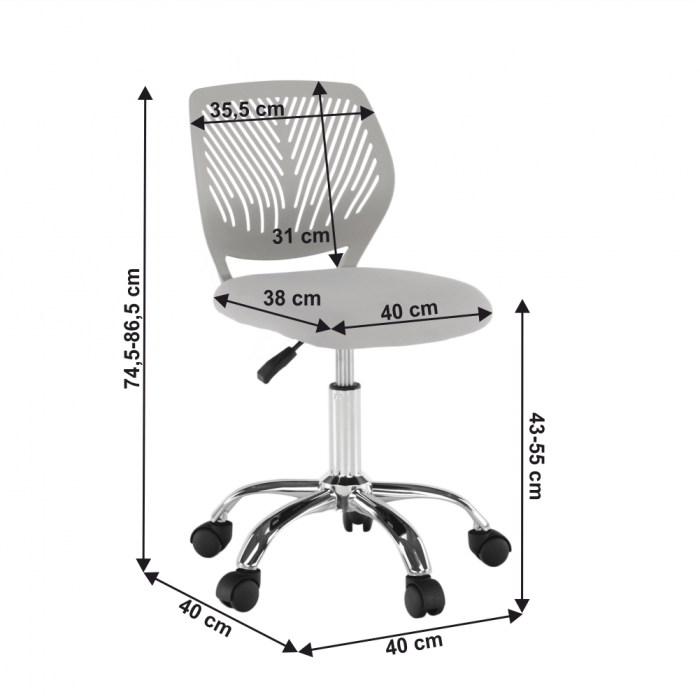Scaun rotativ, gri/crom, SELVA [22]