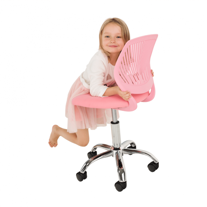 Scaun rotativ, roz/crom, SELVA [23]