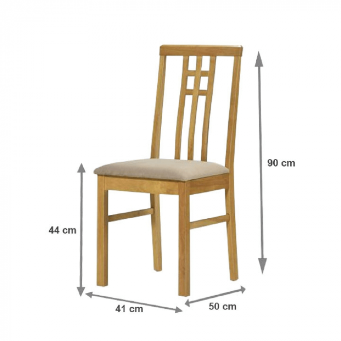 Scaun, stejar închis/material crem, SILAS [2]