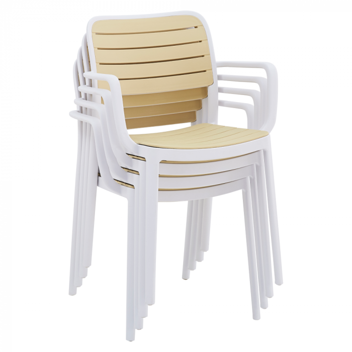 Scaun stivuibil, alb/bej, KARDOS TYP 2 [2]