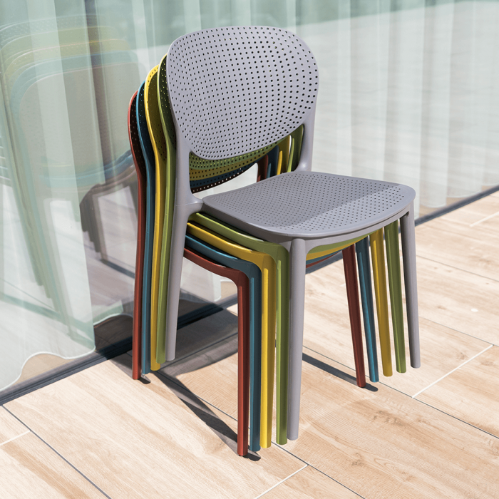 Scaun stivuibil, alb, FEDRA NEW [4]